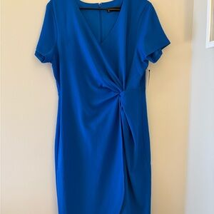 Elegant New York & Company Blue Wrap Dress